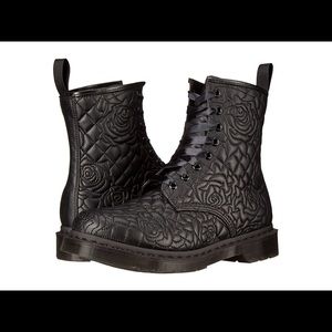 Dr. Martens Brause Rose Quilted 8 Eye Black Boot 9